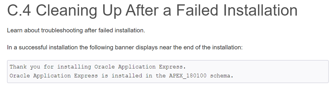 FailedAPEXInstall